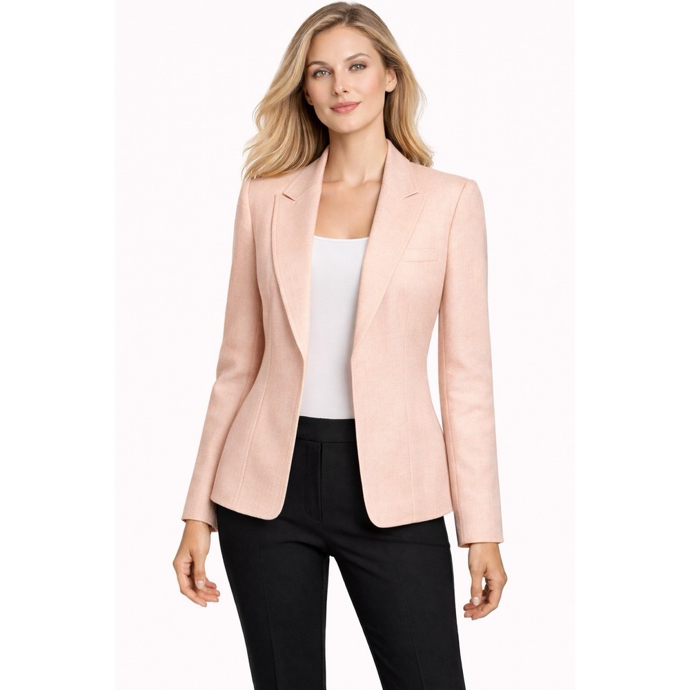 Black Label Evan Picone Peach Blazer Jacket Womens 16 Lined Open Front